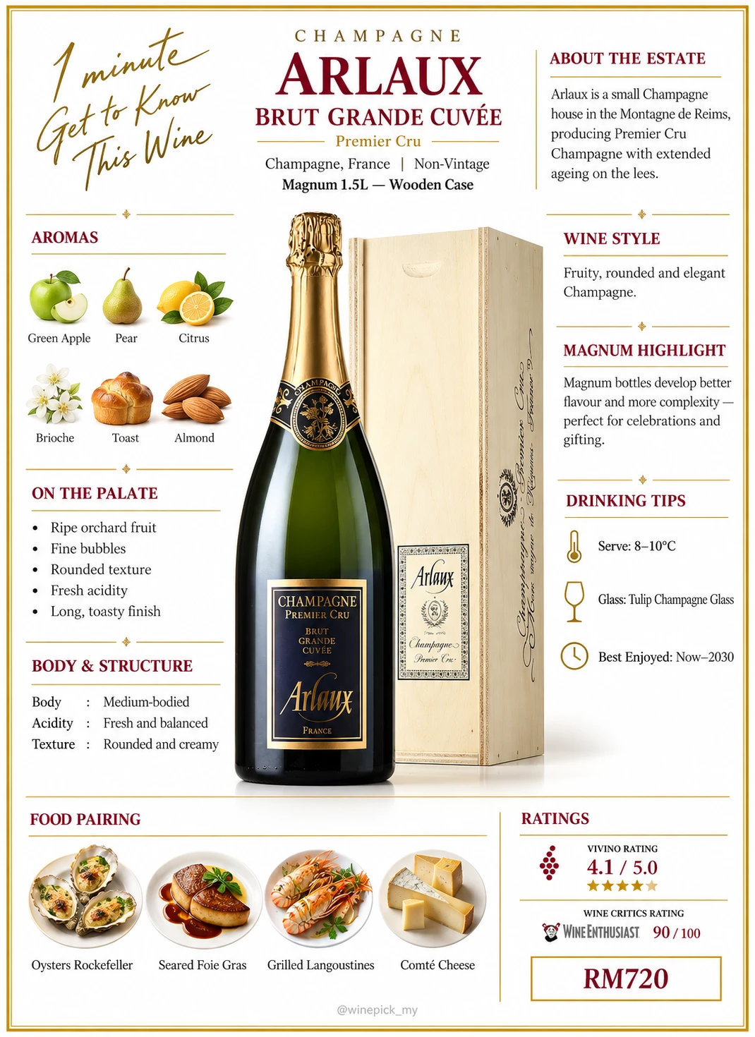 Arlaux Brut Grande Cuvee (1.5l) Wooden Case