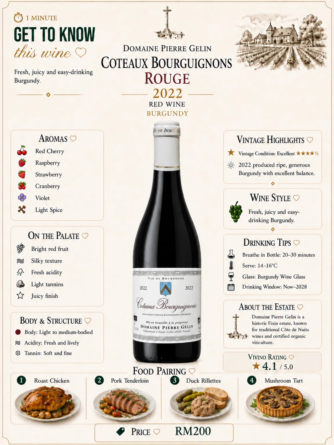 Domaine Pierre Gelin Coteaux Bourguignons Rouge
