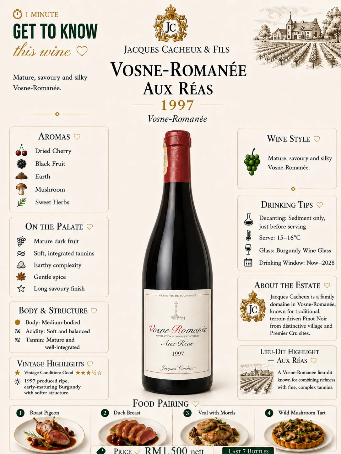 Jacques Cacheux Vosne-Romanée "Aux Réas"